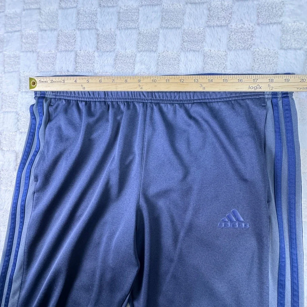 Adidas Mens Dark Gray‎ Track Pants Joggers Athletic Stripes Logo Size L